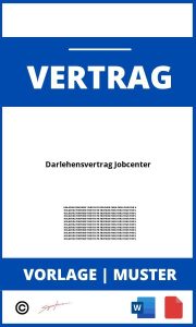 Darlehensvertrag Jobcenter WORD PDF