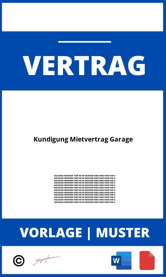 Kündigung Mietvertrag Garage