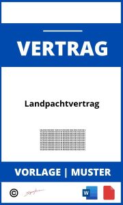Landpachtvertrag WORD PDF