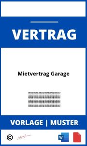 Mietvertrag Garage WORD PDF