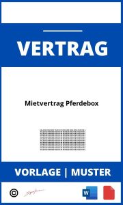 Mietvertrag Pferdebox WORD PDF