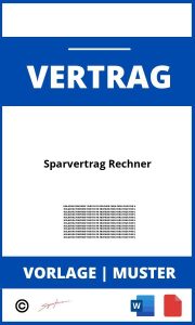 Sparvertrag Rechner WORD PDF