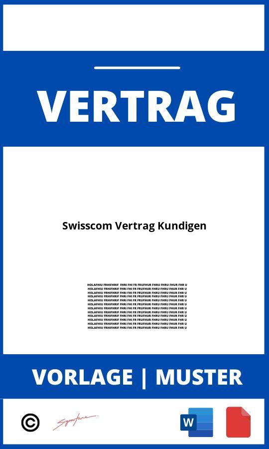 Swisscom Vertrag Kündigen