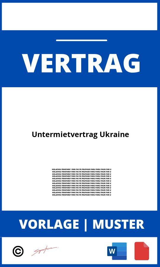 Untermietvertrag Ukraine